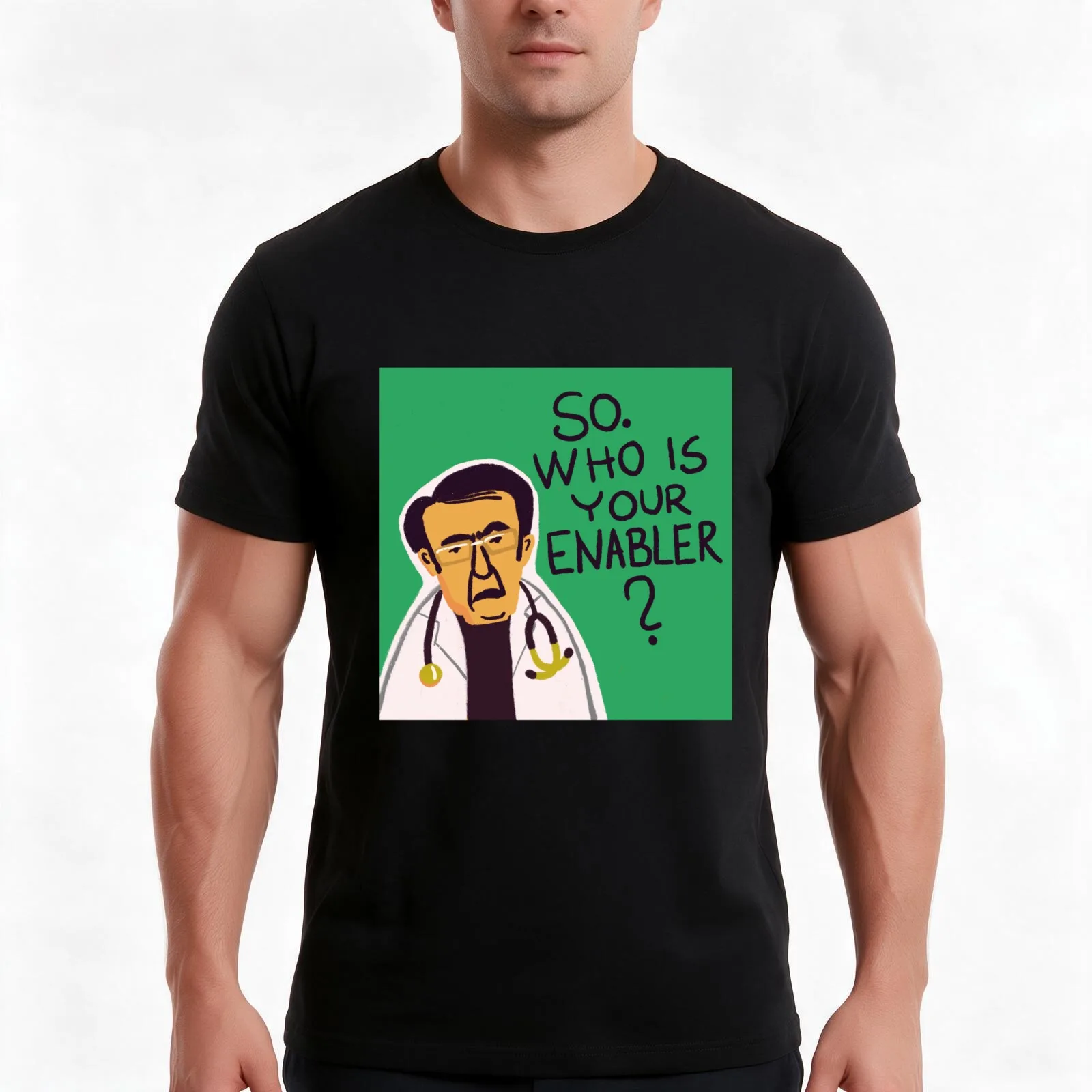 Dr. Now from My 600-lb Life: Who is your enabler? T-Shirt, Summer Casual Cotton Tee, Oversized Streetwear Tops, Unisex Men Women