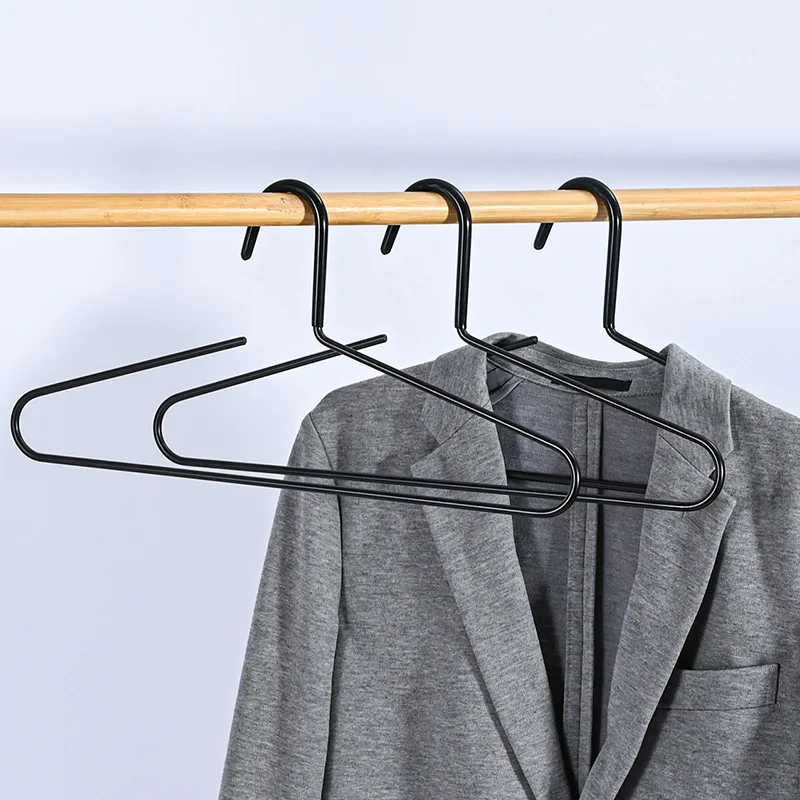 

2PCS Black Household Clothes Hanger,Wide Shoulders Hangers Hook,Metal Drying Rack for Closet