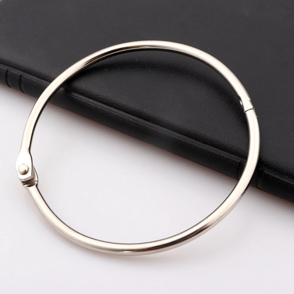 50 stuks 20 mm metalen boekringen losbladige bindende klikcirkel voor diy fotoalbum sleutelhanger bindmiddel kantoor thuisgebruik zilver
