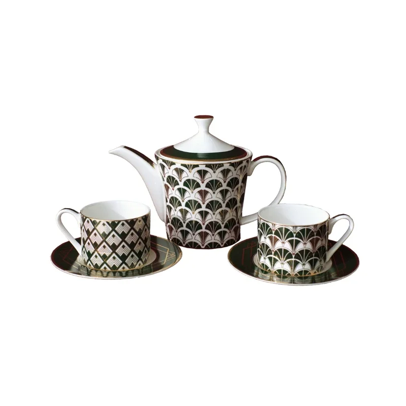 Vintage Bone China Pot Teacup Tea Set Model Room Birthday Wedding Housewarming Wedding Gift