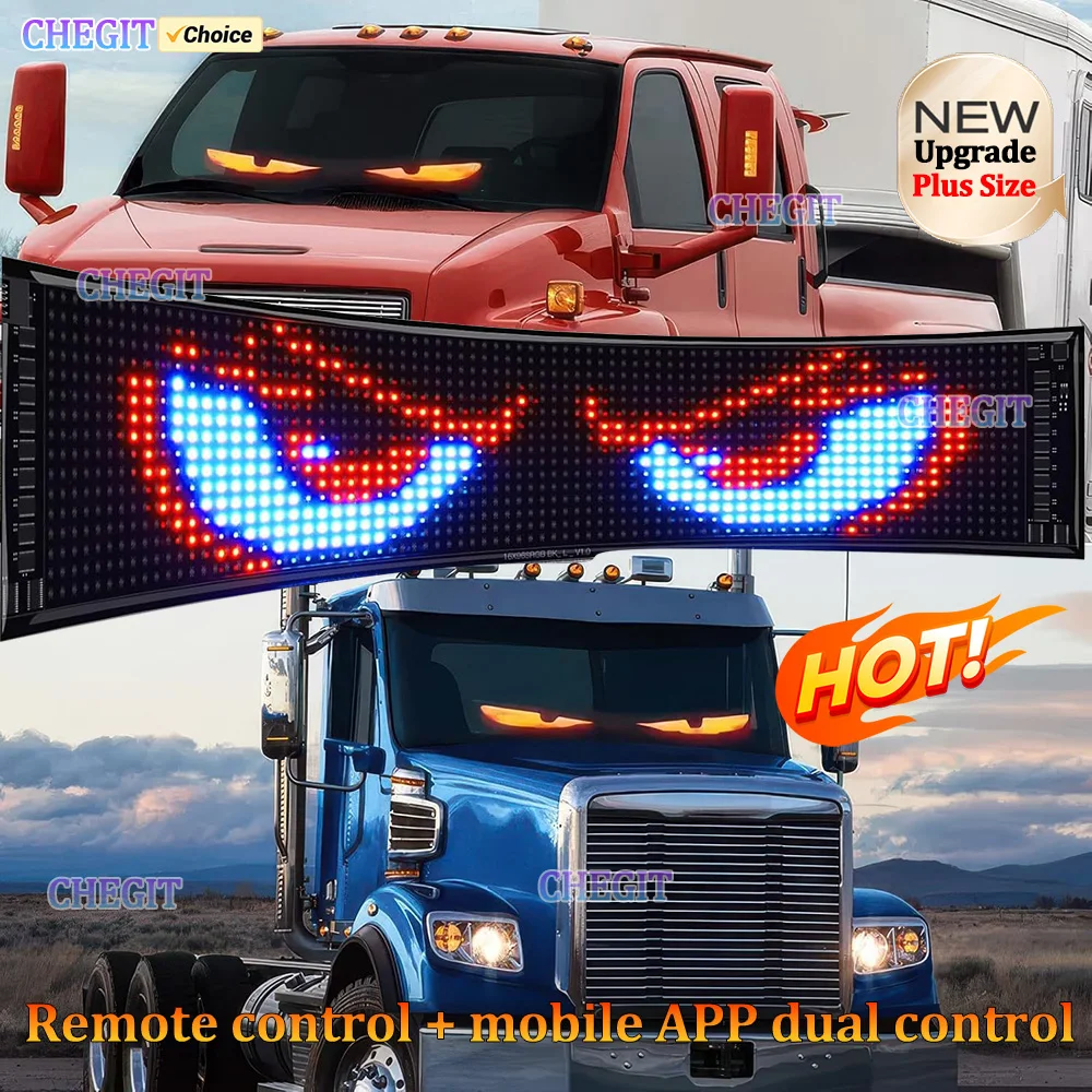 

Plus Truck Demon Eye RGB LED Matrix Pixel Panel DIY Car Sign Animation APP Programmable LED Panel Flexible Display Lamp For Car