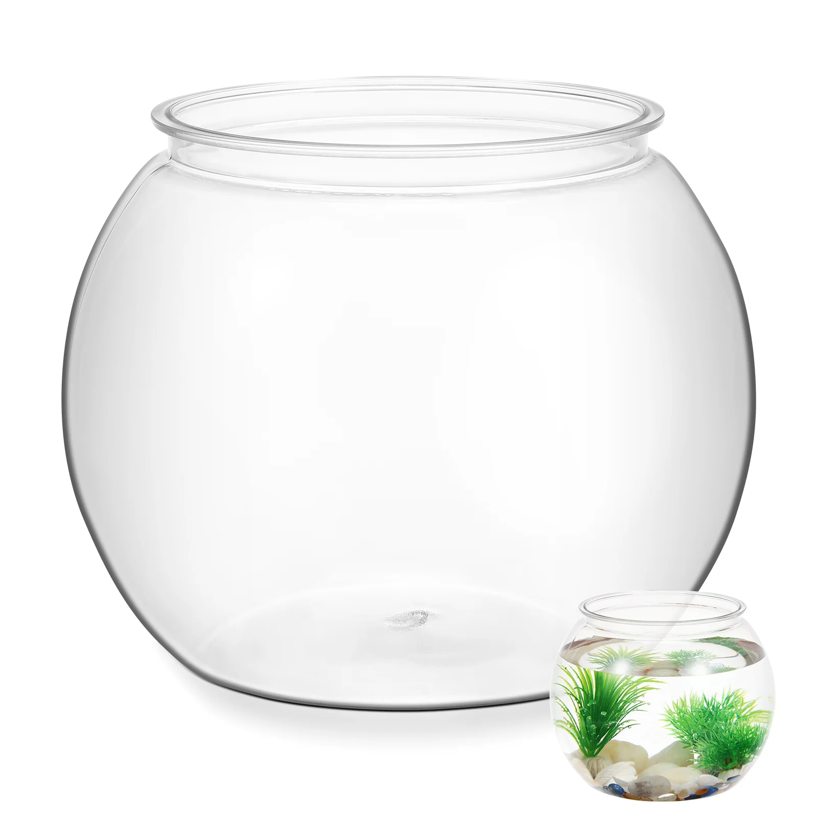 Transparent Round Fish Bowl Pet Fish Tank for Desk Cabinet Decoration Stylish Perfect Gift Create a Beautiful for Plants