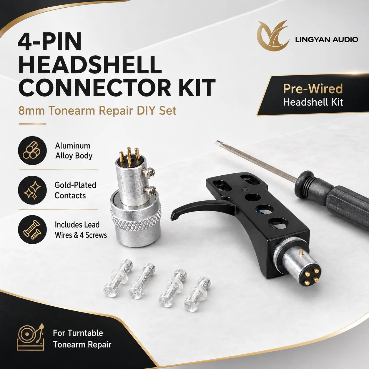 Turning Gouge Set - Kit Pre-Cablato per Headshell con Connettore