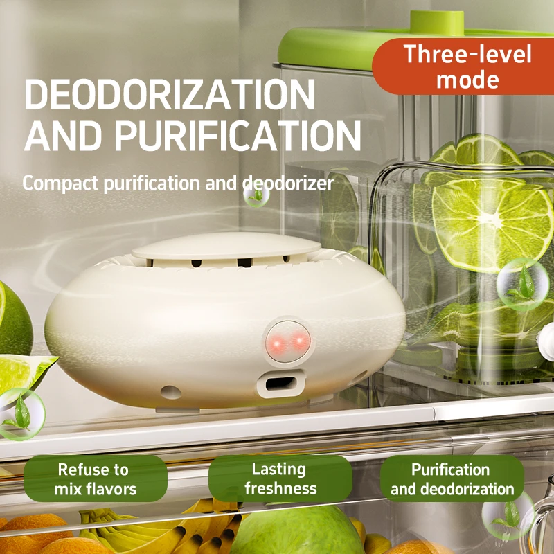 【Double-Click to Power On】Usb Rechargeable Household Air Purifier, 1200Mah Lithium Battery Deodorizer, Multi-Scenario Deodorizer for Pets, Wardrobes, Refrigerators, Shoe Cabinets, Suitable for Any Place That Requires Air Purification