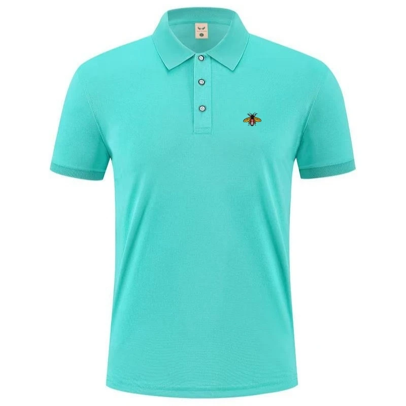 

New men's high-quality embroidered logo short sleeved polo shirt, summer fashion casual business T-shirt top