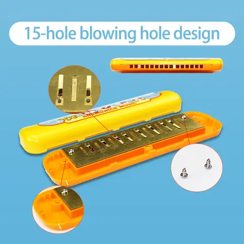 Armonica per bambini Dr. Rabbit, quindici fori, forma liscia, strumento per principianti per studenti, strumento musicale entry-level per bambini, sussidi didattici per la scuola materna, armonica per l'illuminazione, strumento musicale per bambini