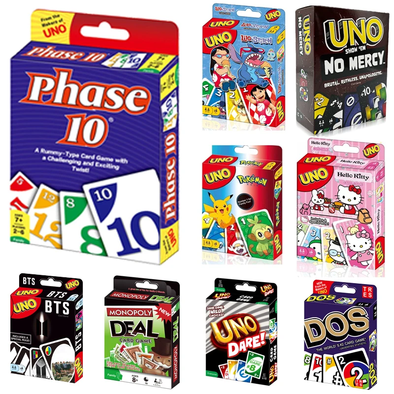 Uno Phase 10 Kartens piel, Spaß High Fun Multiplayer Spielzeug Designs bezahlen Brettspiel Karte Familie Party Spielzeug