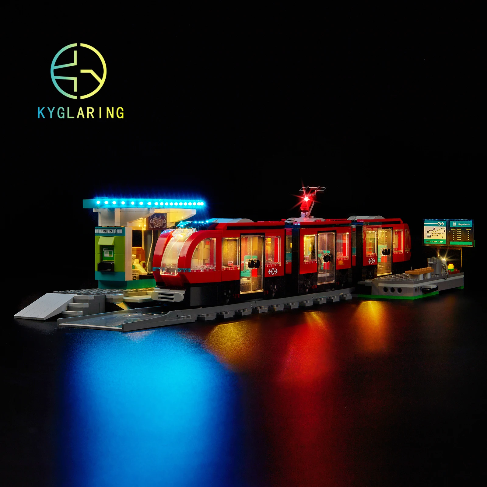 Kyglaring Led Lighting Set DIY Toys for Downtown Streetcar and Station 60423 Building Blocks No Model(Only Light Kit Included)