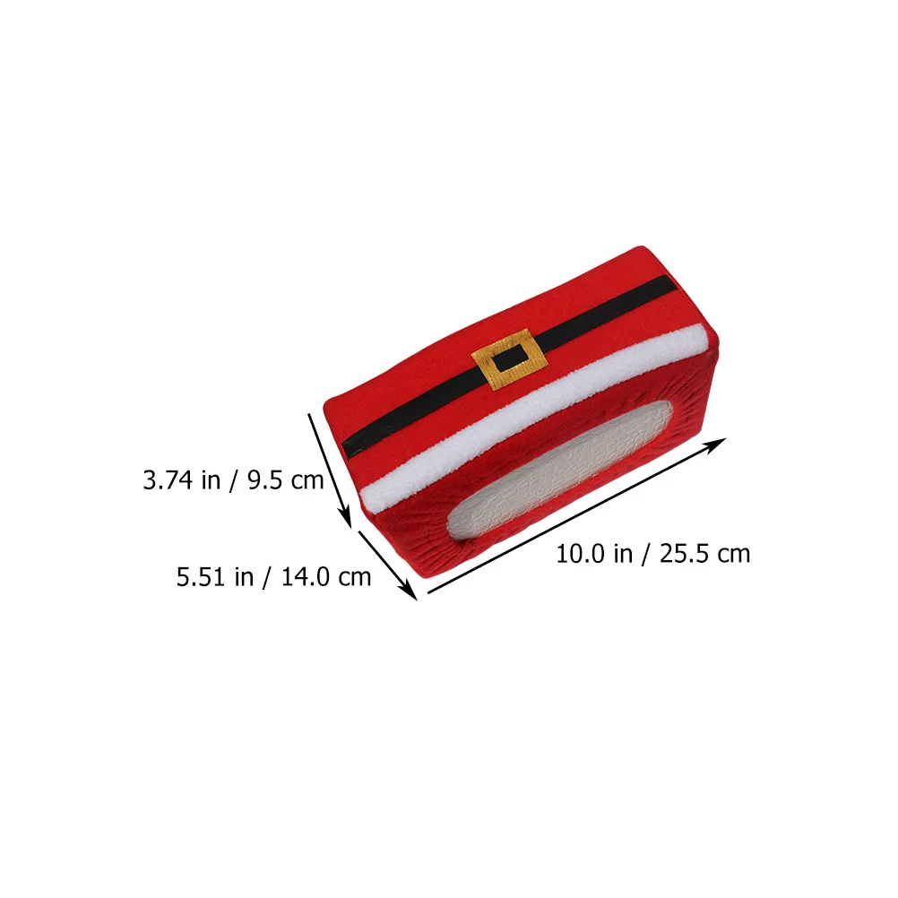 

2pcs Christmas Tissue Box Fabric Desktop Decoration Gift For Party Living Room Office Use Red Berry Print Household Theme