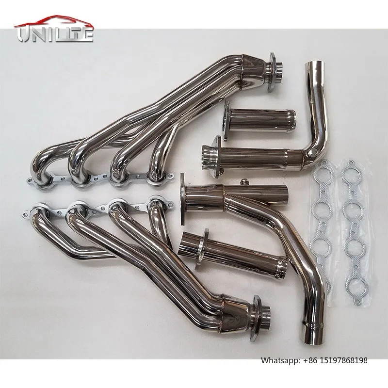 

STAINLESS STEEL LONG TUBE HEADER for CHEVY GMC 07-14 4.8 5.3 6.0L EXHAUST+Y-PIPE