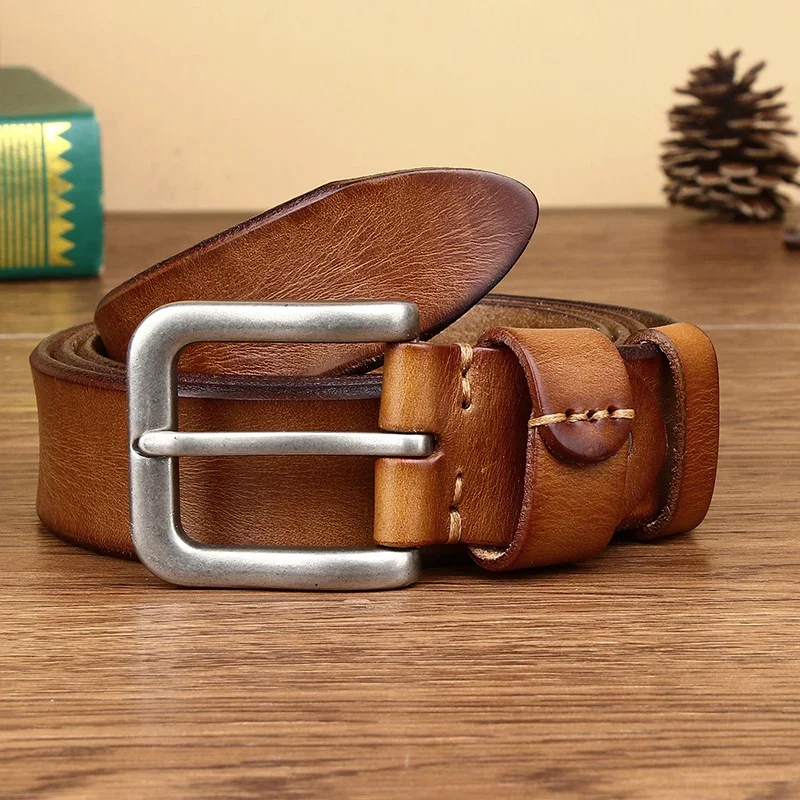 Mens belts Top Cowhide Full Match Casual Jeans Vintage Luxury High Quality Male Designer Genuine Leather Belt For Men