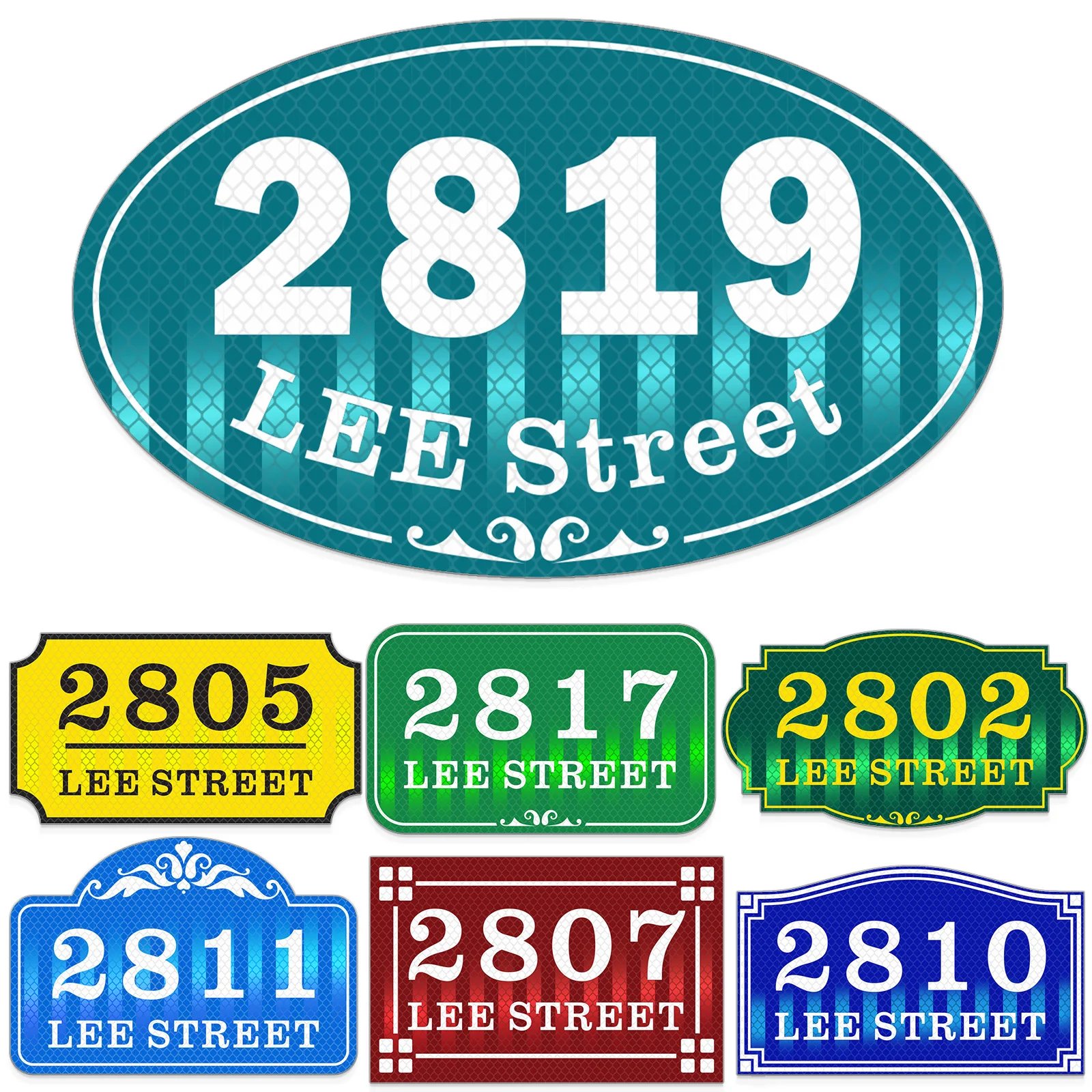 

Personalized PVC Address Plaque House Number Sign Reflective Opotion Custom Exterior Mailbox House Numbers For Apartment Home