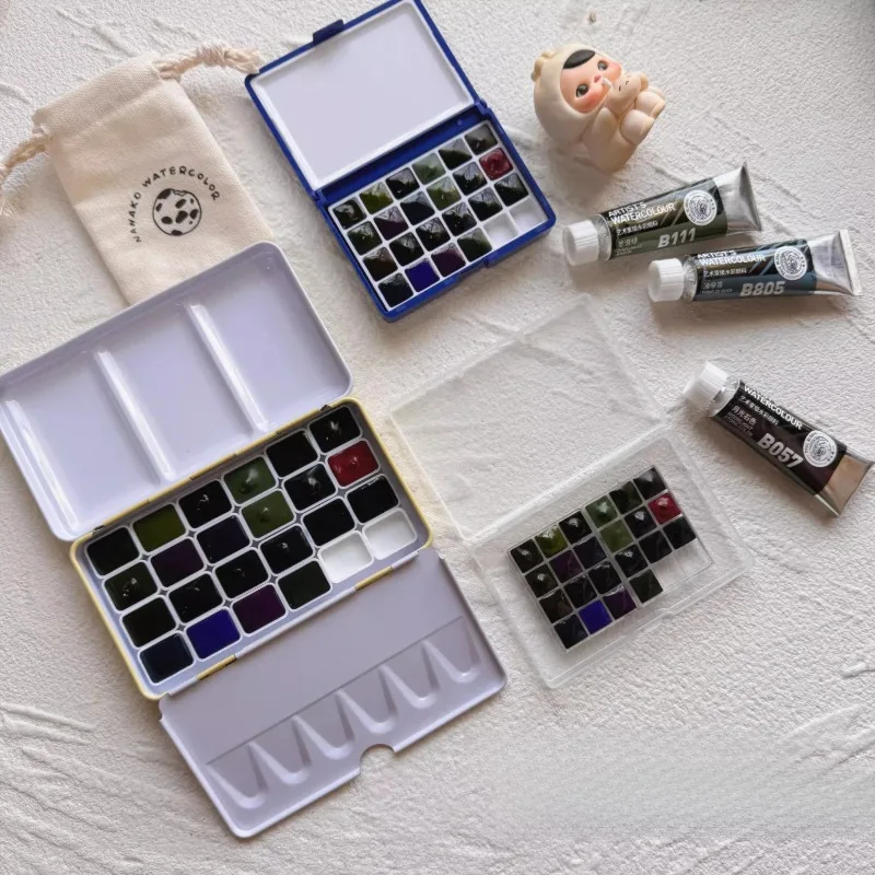 

22 цвета, 1 мл, тройная железная коробка, многослойный цветной акварельный набор, портативный художественный набор для рисования эскизов, краска для рисования
