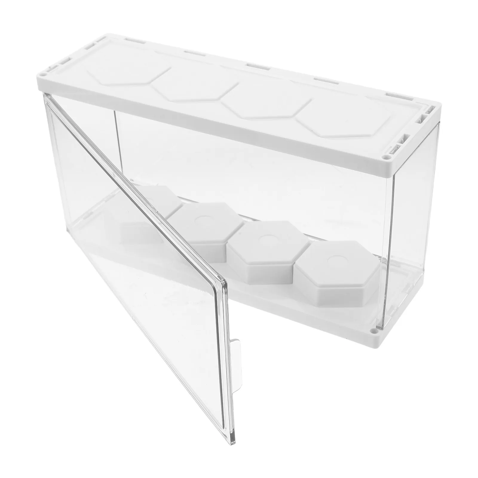 Présentoir mural en panneau perforé, organisateur polyvalent en plastique transparent pour figurines, outils et fournitures d'artisanat, 10x6 pouces