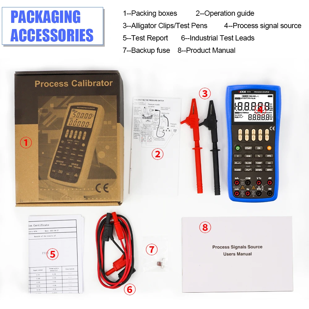 Outils de calibrage de signal mort thermocouple Victor 11 +, source de processus, haute précision, fonction de sortie 0.02%, thermique 02/10/2018