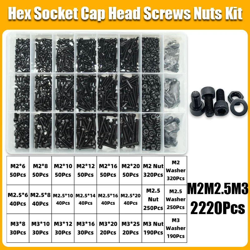 2500 Black Steel Socket Head