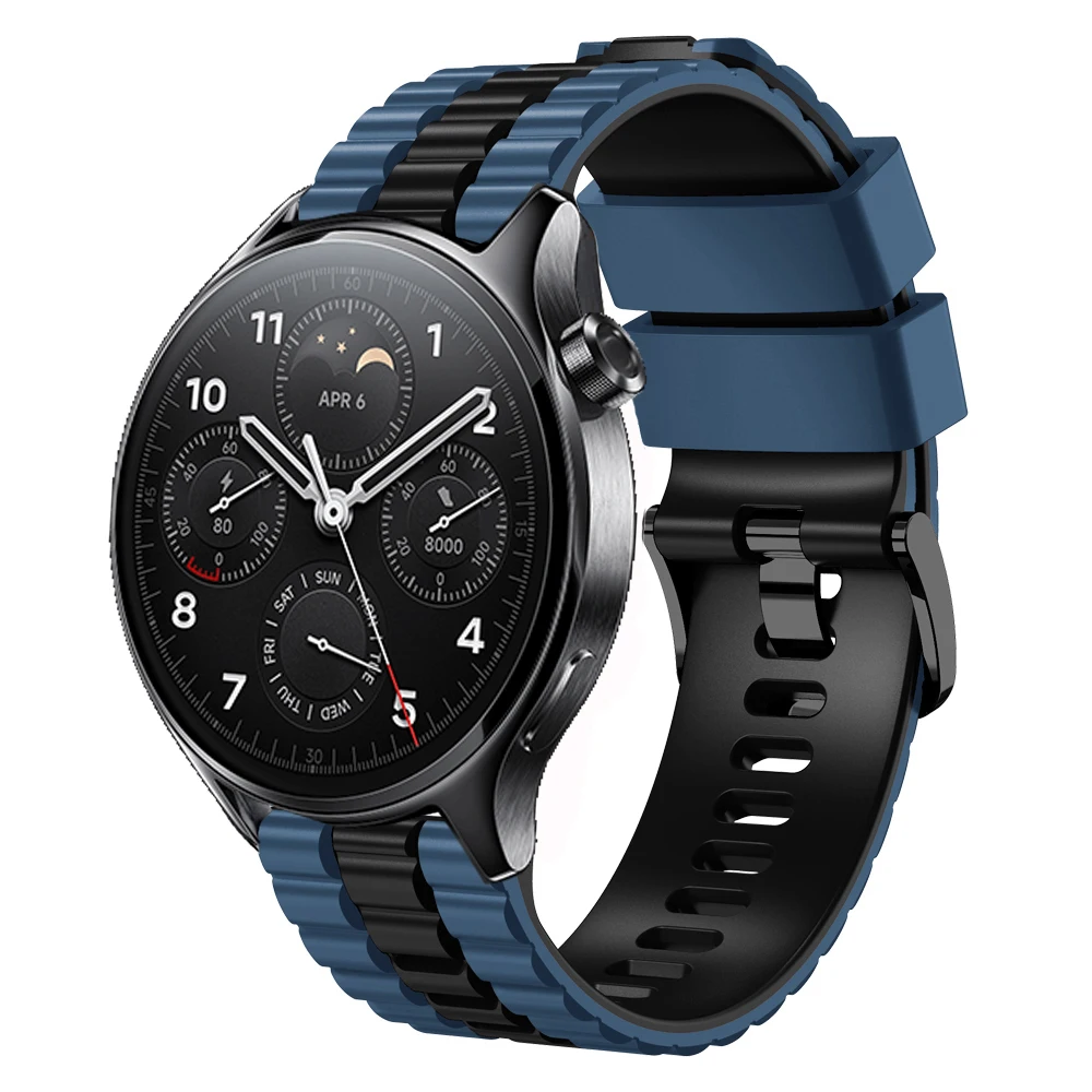 Pulseira de silicone para Xiaomi Mi Watch, 22mm, 2 Color, pulseira esportiva para relógio Mi S1 Active S1 Pro S2 S3 Pulseira, pulseira Correa