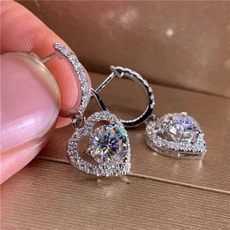The New Fashion Women's Earrings Personality Simple Senior Sense Colorful Gemstone Copper Diamond Temperament Niche Luxury Party image 3
