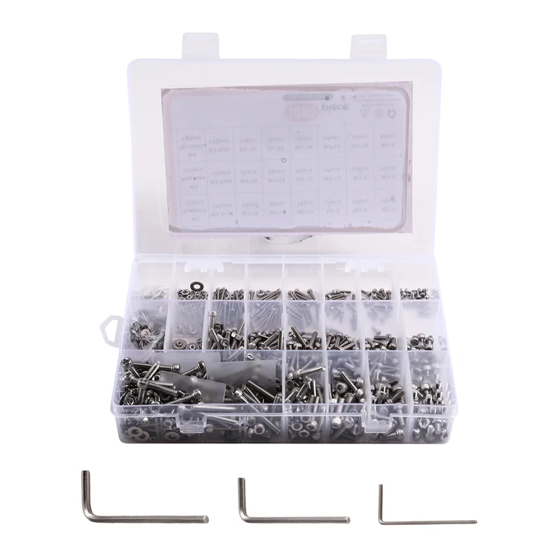 

ABVT-1080Pcs M2 M3 Stainless Steel Hex Socket Head Cap Screws Bolts Nuts Washers Kit - 304 Grade