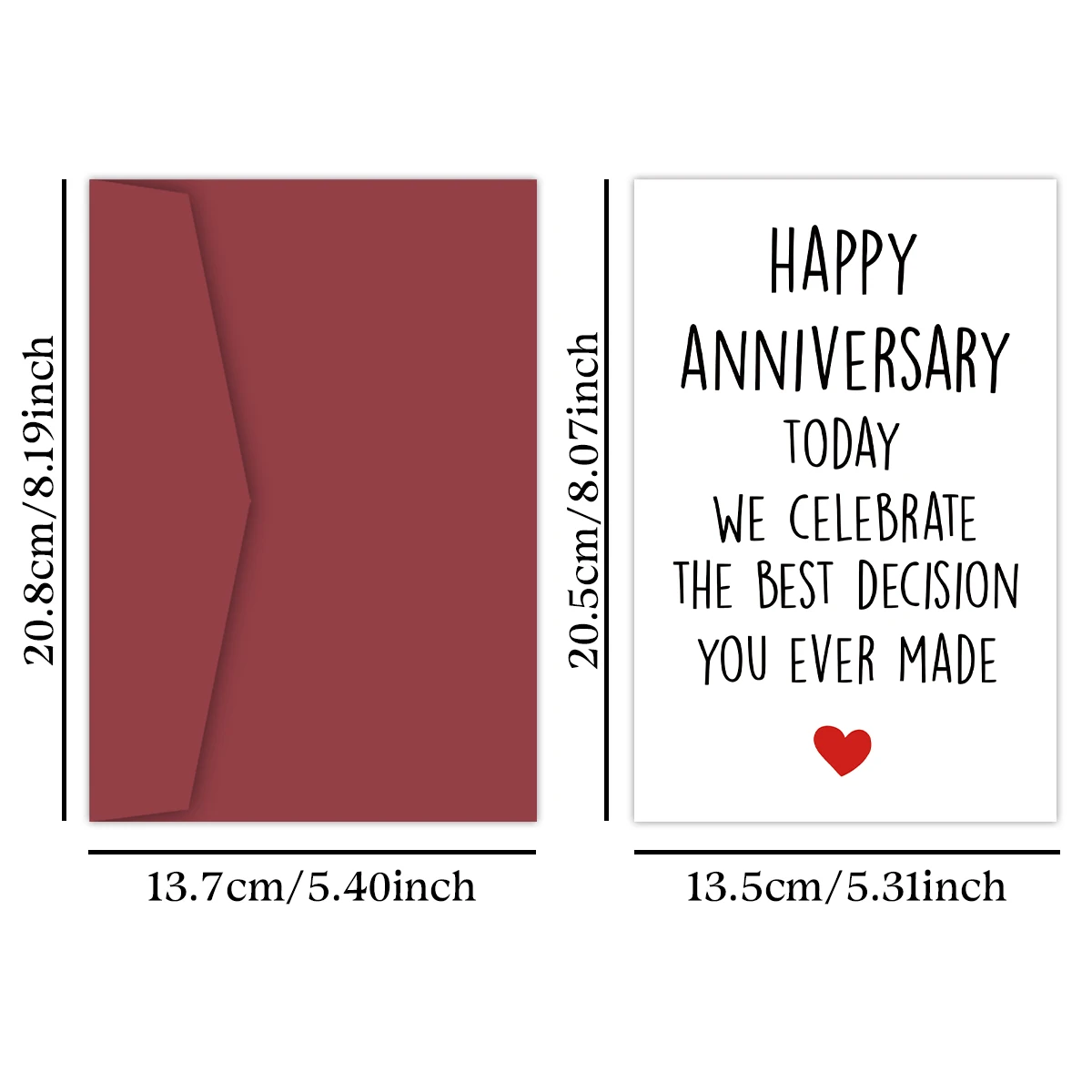 1PC Happy Anniversary Card,Today We Celebrate The Best Decision You Ever Made Card.Funny Anniversary Card For Husband, For Wife