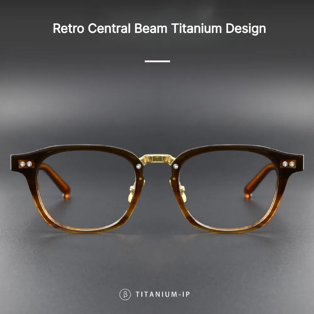 Japanese Handmade Acetate Full Rim Square Eyeglasses Frame for Men M-151 Vintage Large Frame Computer Prescription Glasses New