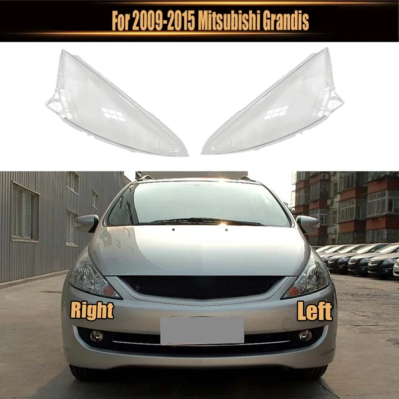 Car Front Headlight Cover For Mitsubishi Grandis 2009-2015 Head Light Shade Transparent Lampshade Dust Cover