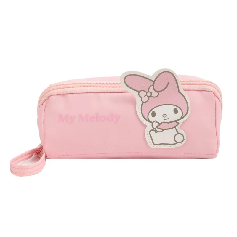 Kuromi Hello Kittys Cosmetic Bag Sanrios Stationery Box Student Pencil Storage Bag Large Capacity Kawaii Cartoon Pencil Case