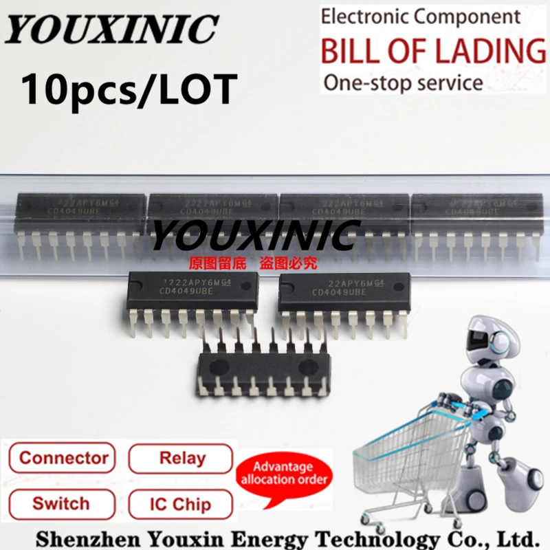 YOUXINIC  100% New Imported Original  CD4049UBE DIP-16 Converter chip