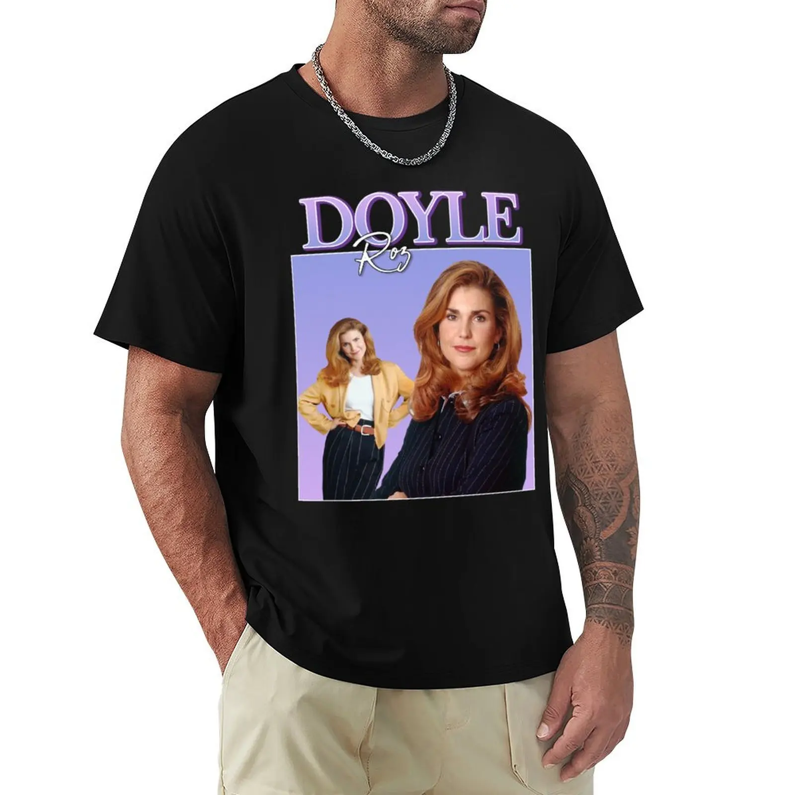Roz Doyle T-Shirt Basic Short Sleeve Cotton Blend T-Shirt