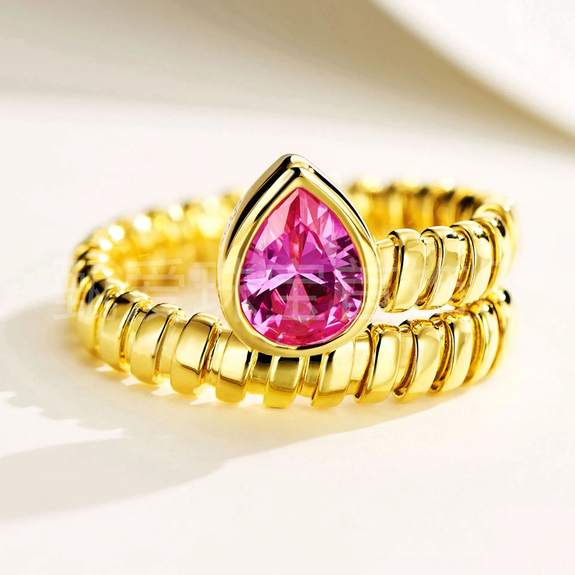 Factory Direct Sales 925 High Sense Fashion Atmosphere Antique Bag With Spring Snake Ring K Yellow Ring Jewelry