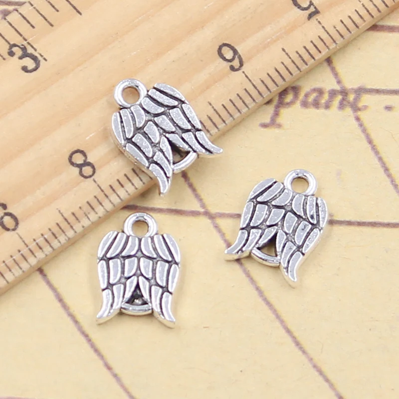 20pcs Charms Angel Wings 13x9mm Antique Silver Color Pendants Making DIY Handmade Tibetan Finding Jewelry