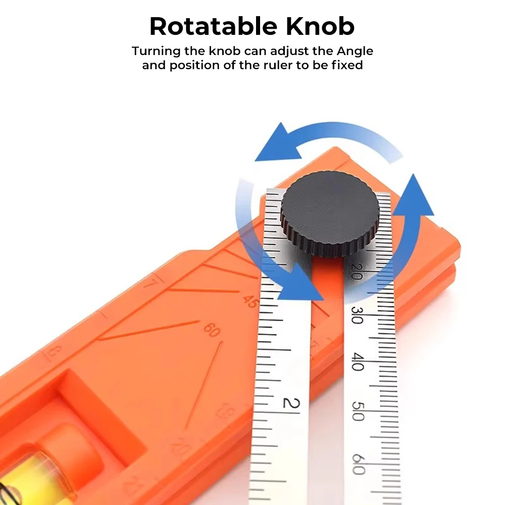 

Multi-role Foldable Depth Measuring Ruler Woodworking Multi-angle Marking Ruler Adjustable Positioning Scribing Protractor Tools