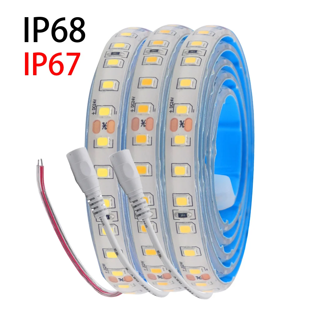 IP68 IP67 Wodoodporna taśma LED 2835 12V 24V DC Naturalna ciepła biel 120LED/m Super jasna elastyczna lampa taśmowa LED 0,5m 5m 10m