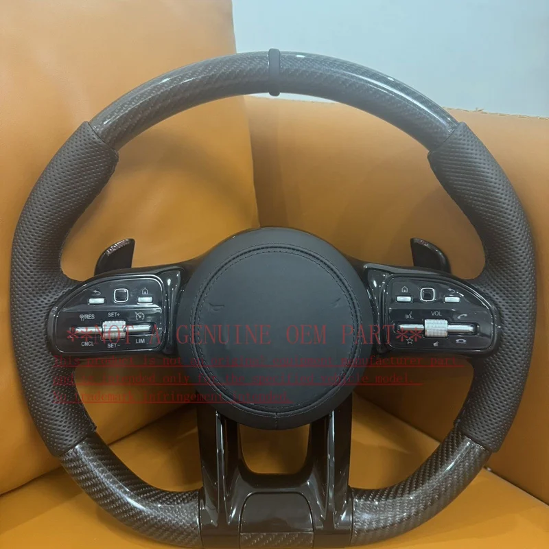For Mercedes Benz Old Model Upgrade New AMG Carbon Fiber Steering Wheel Horn Cover For A Class C Class E Class S Class ML