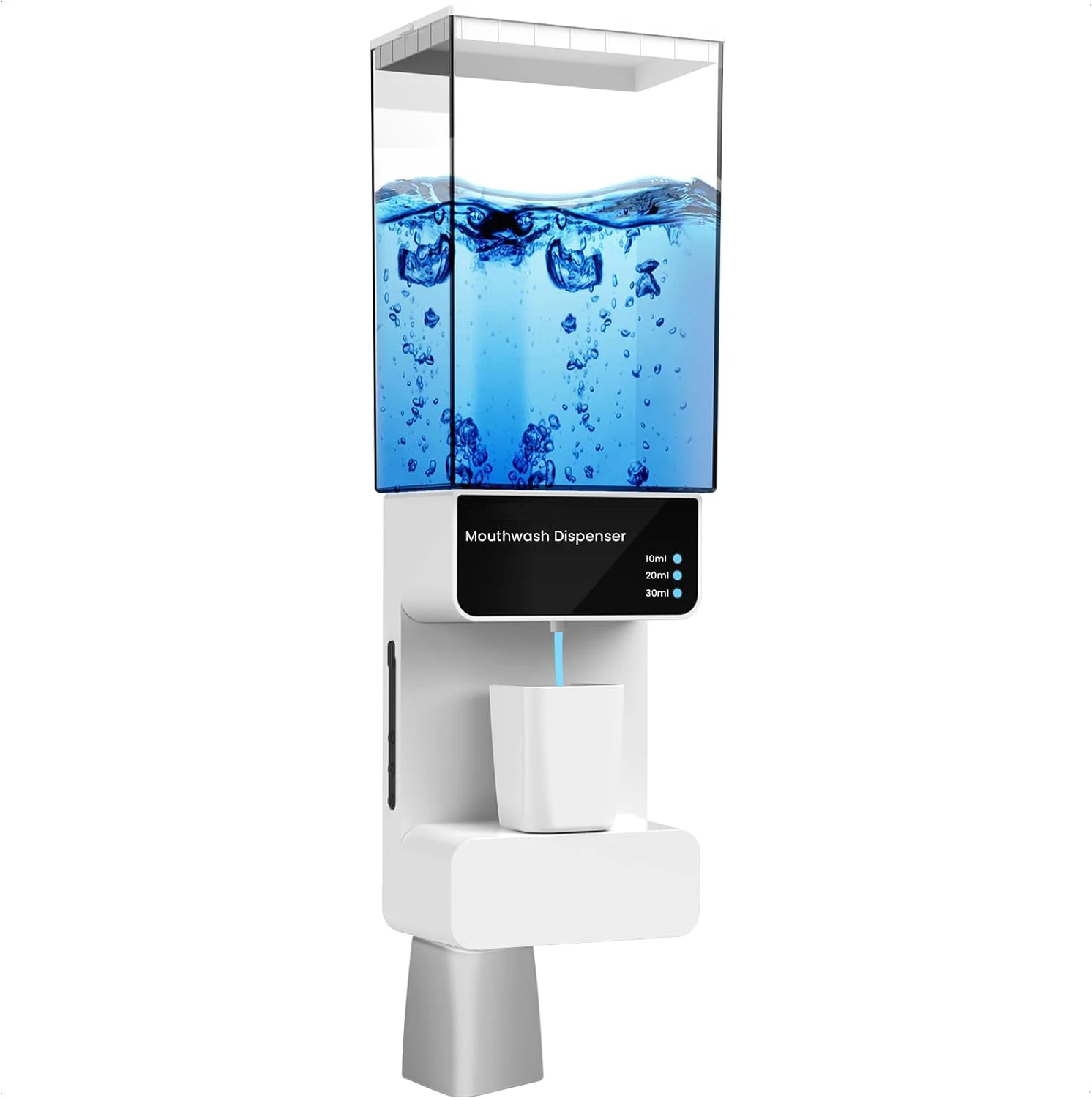 

Automatic Mouthwash Dispenser Touchless 700mL Wall Mounted Mouth Wash Dispenser for Bathroom with Magnetic Cups