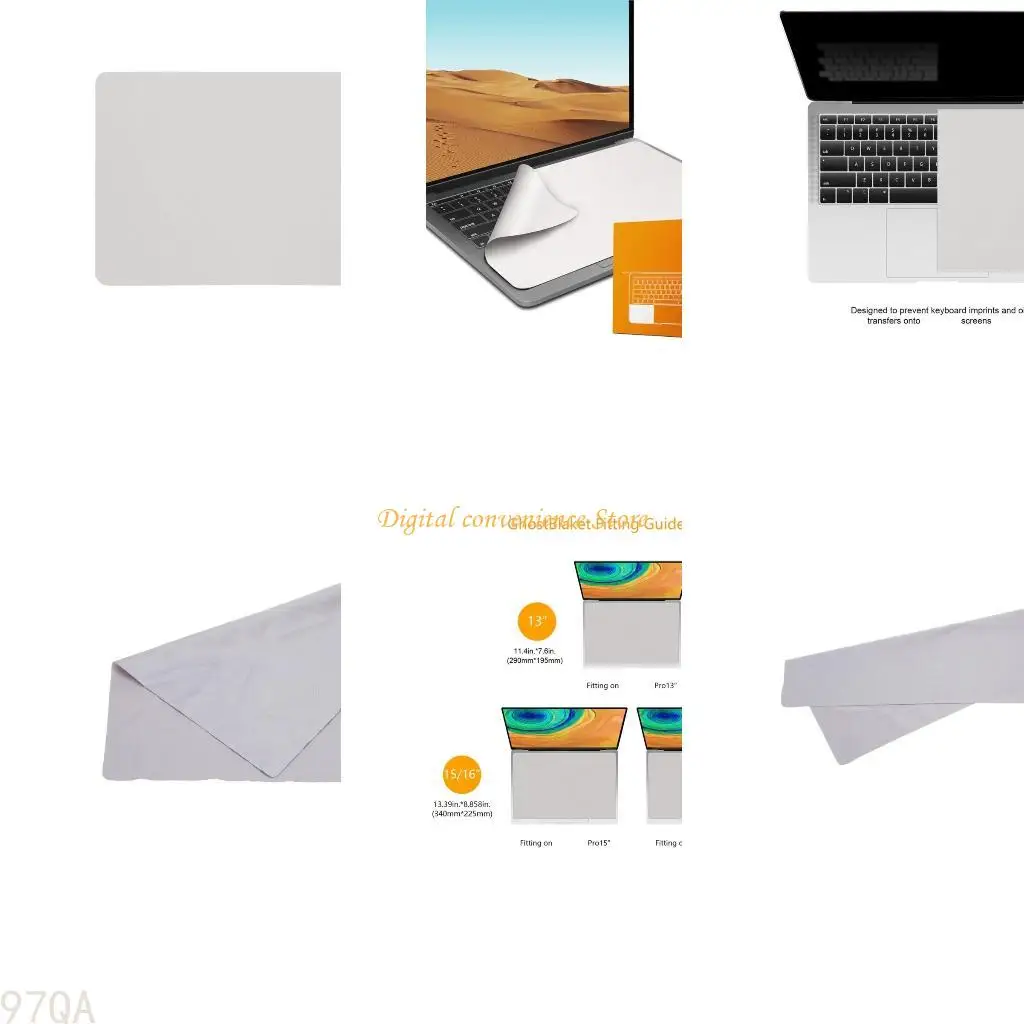 

97QA Suitable for Macbookpro13/15in Dustproof Microfiber Protective Cloth Cover Blanket