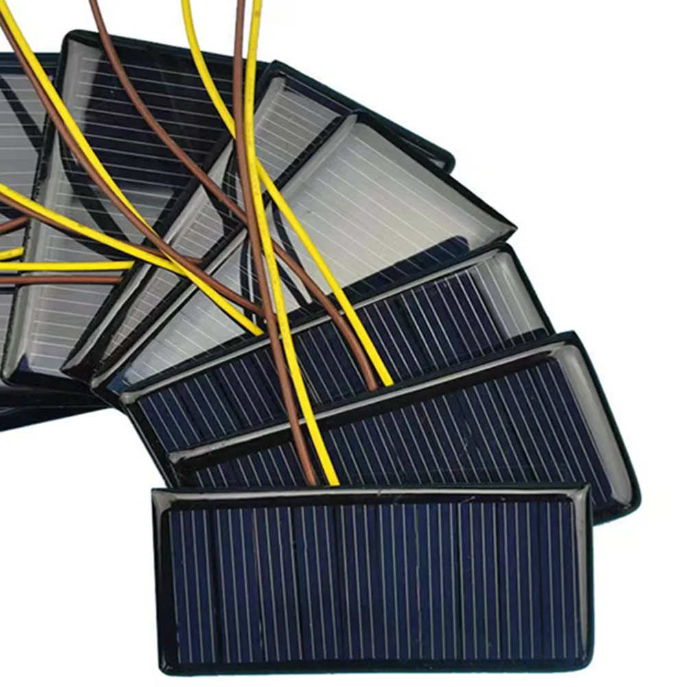 10PCS 5V 60mA for mini Solar Cell Panel 68x37mm Battery Charger with 15cm Cable for DIY Solar Power and Small Device