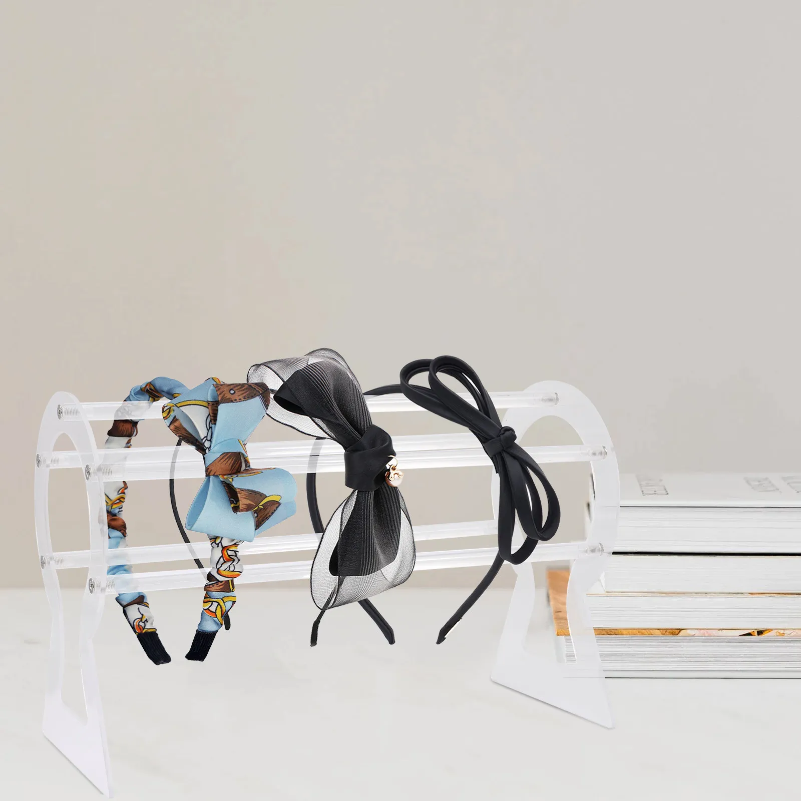 

Jewelry Storage Rack Acrylic Headband Organizer Smooth Surface For Home Shop Cabinet Dressing Table Headbands Stand Holder