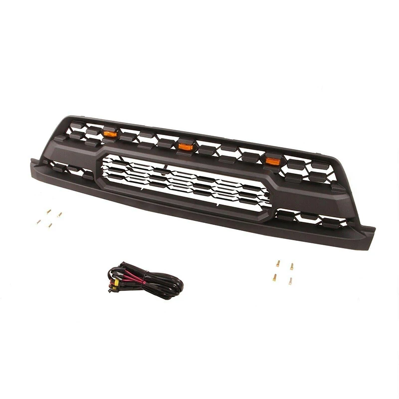 Rejilla delantera para 4th Gen 2003 2004 2005 4runner trd pro grill, luz y letras, color negro