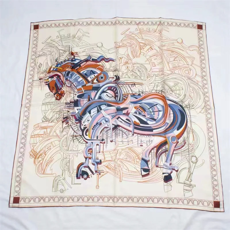 Horse 90 Silk Scarf Wraps 100% Twill Silk Scarf Shawl 14mm