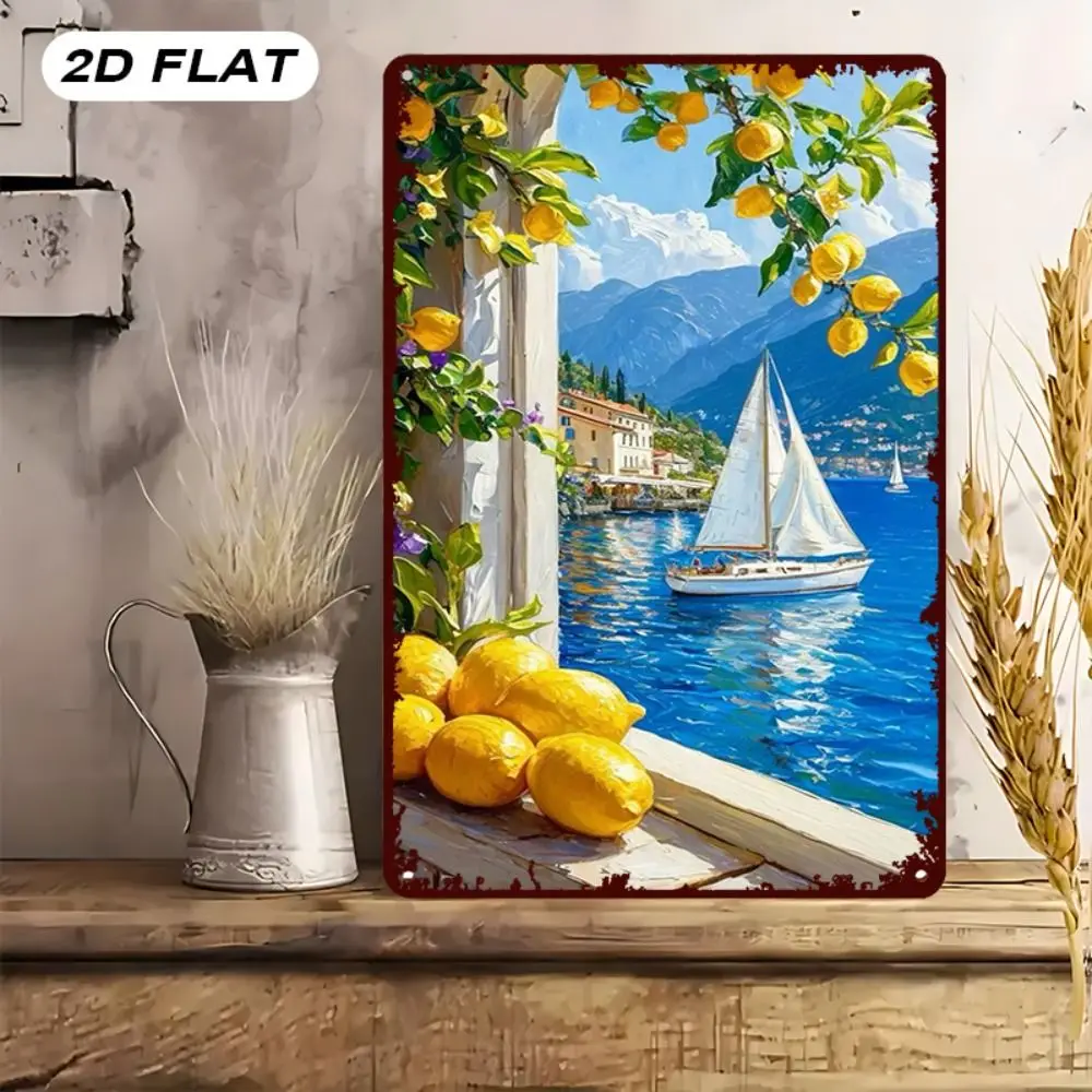 CIFBUY Retro Pirate Ship Metal Wall Art - Vintage Nautical Decor for Home, Old Sailing Ships Ocean Scene, Rustic Industrial