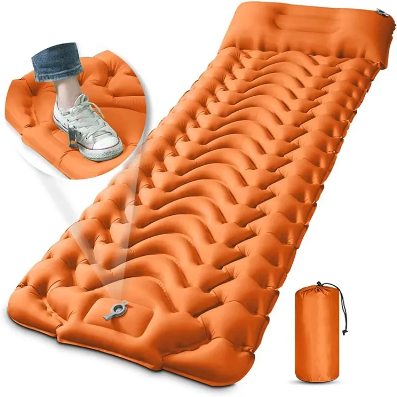 

10 cm thick foot pump inflatable camping sleeping pad pad automatic inflatable camping outdoor hiking inflatable pad