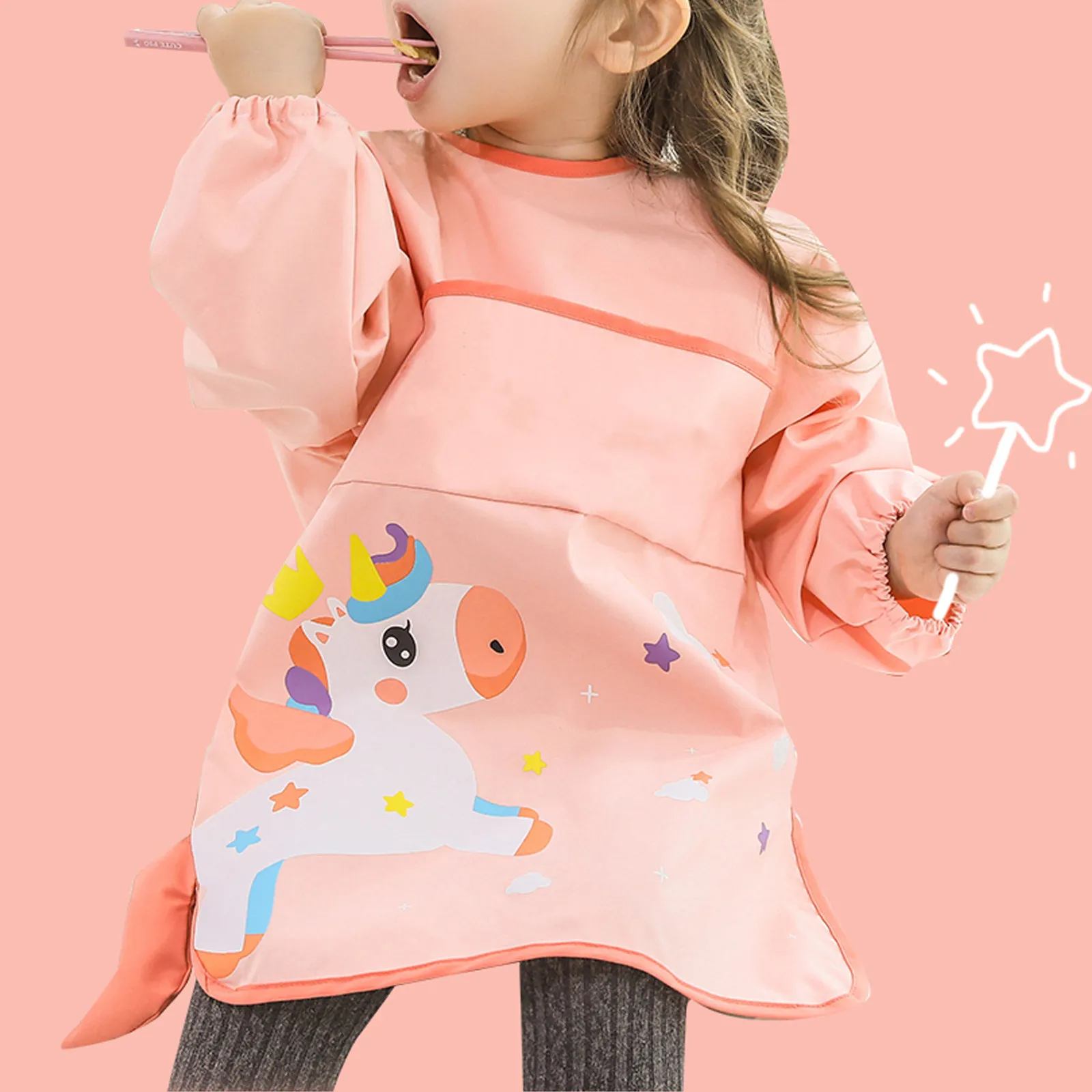 

Waterproof Baby Cartoon Baby Eating Apron Pattern Feeding Apron Toddler Overclothes Washable Bib Practical Eating Playing
