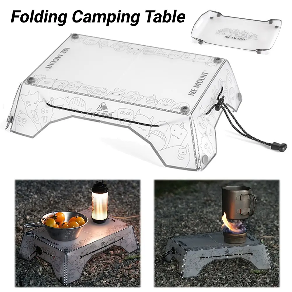 Nova Mesa de Camping Dobrável Ultralight PP & Bandeja 97g Mini Portátil Resistente para Caminhadas, Piqueniques e Viagens ao Ar Livre