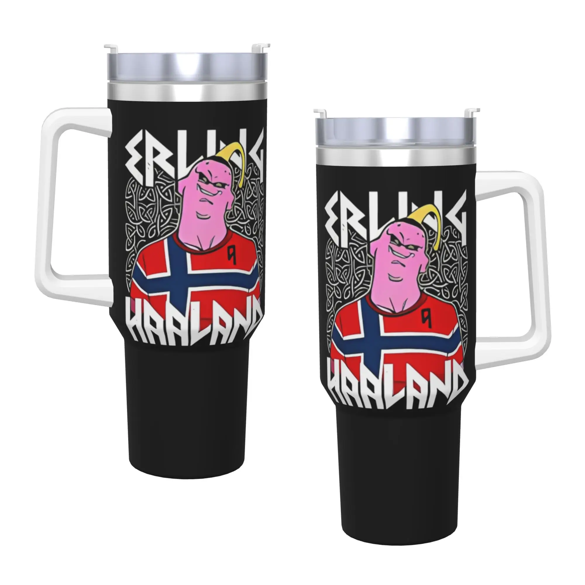 Erling Haaland Photo graphic 2026 Stainless Steel Tumbler  Thermal Mug With Straws and Lid Large Capacity Car Mugs Water Bottle