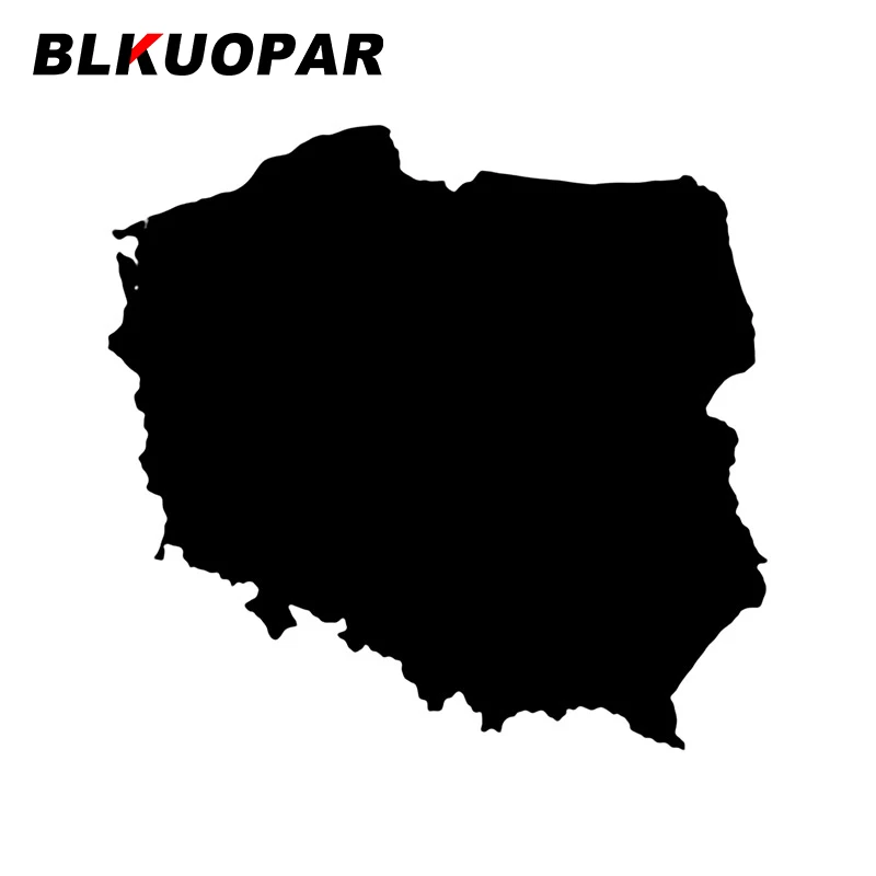 BLKUOPAR Europe Poland Map Silhouette Car Stickers Sunscreen Decal Fashion Die Cut Trunk Motorcycle Windshield Car Accessories