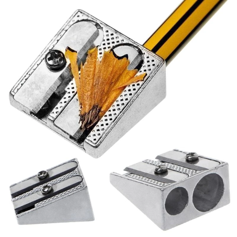 

W89C Metal Bevelled Double Hole Pencil Sharpener School Office Sharpener Stationery