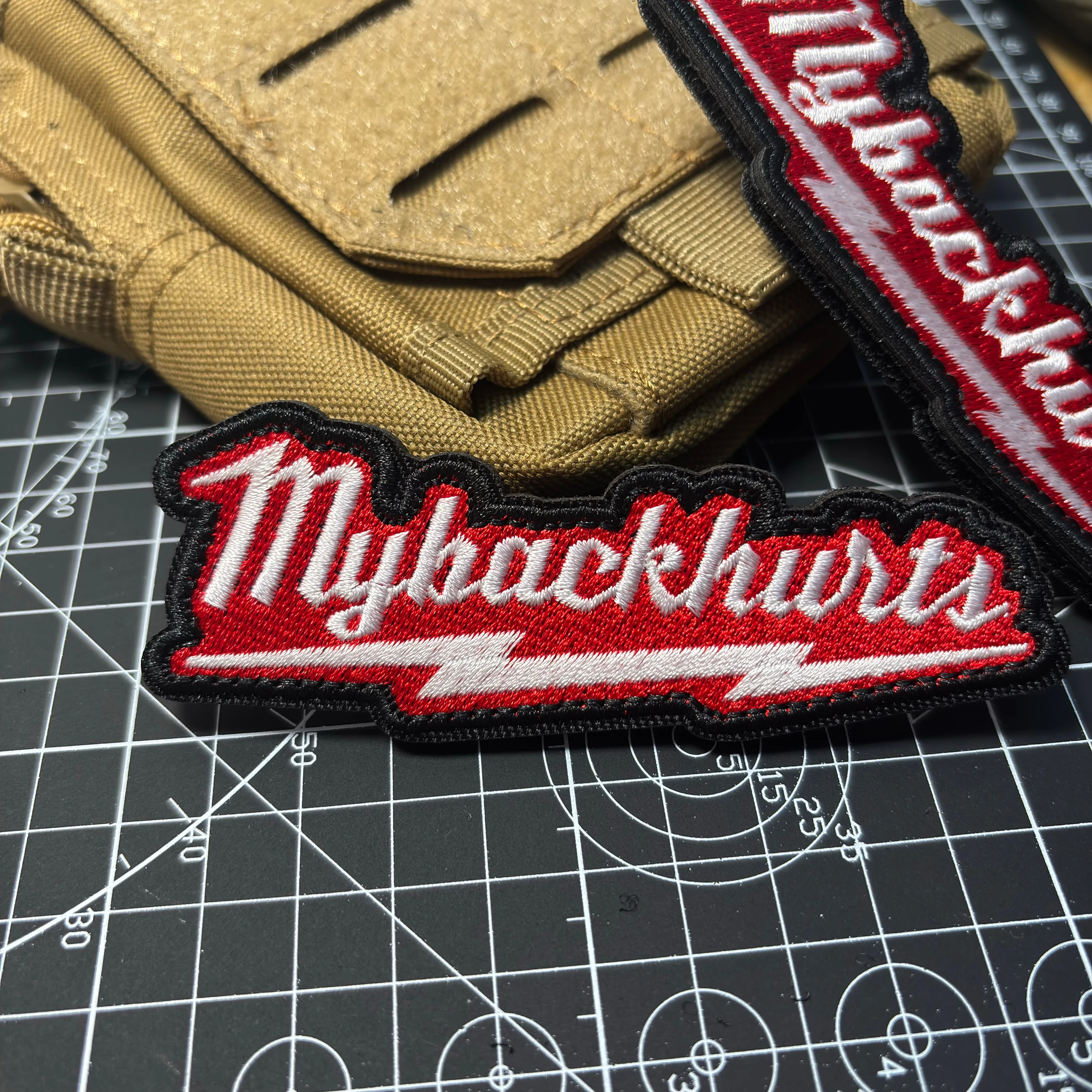 Funny tactics, red "my back hurts" morale badge Hook and loop outdoor Embroidered patch for jacket, backpack view 5