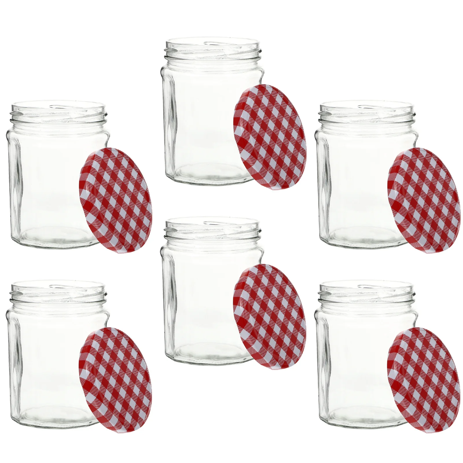 

6 Pcs Glass Storage Jar Dried Fruit Jars Container with Lid Honey Airtight Bottle Round Sealed Can