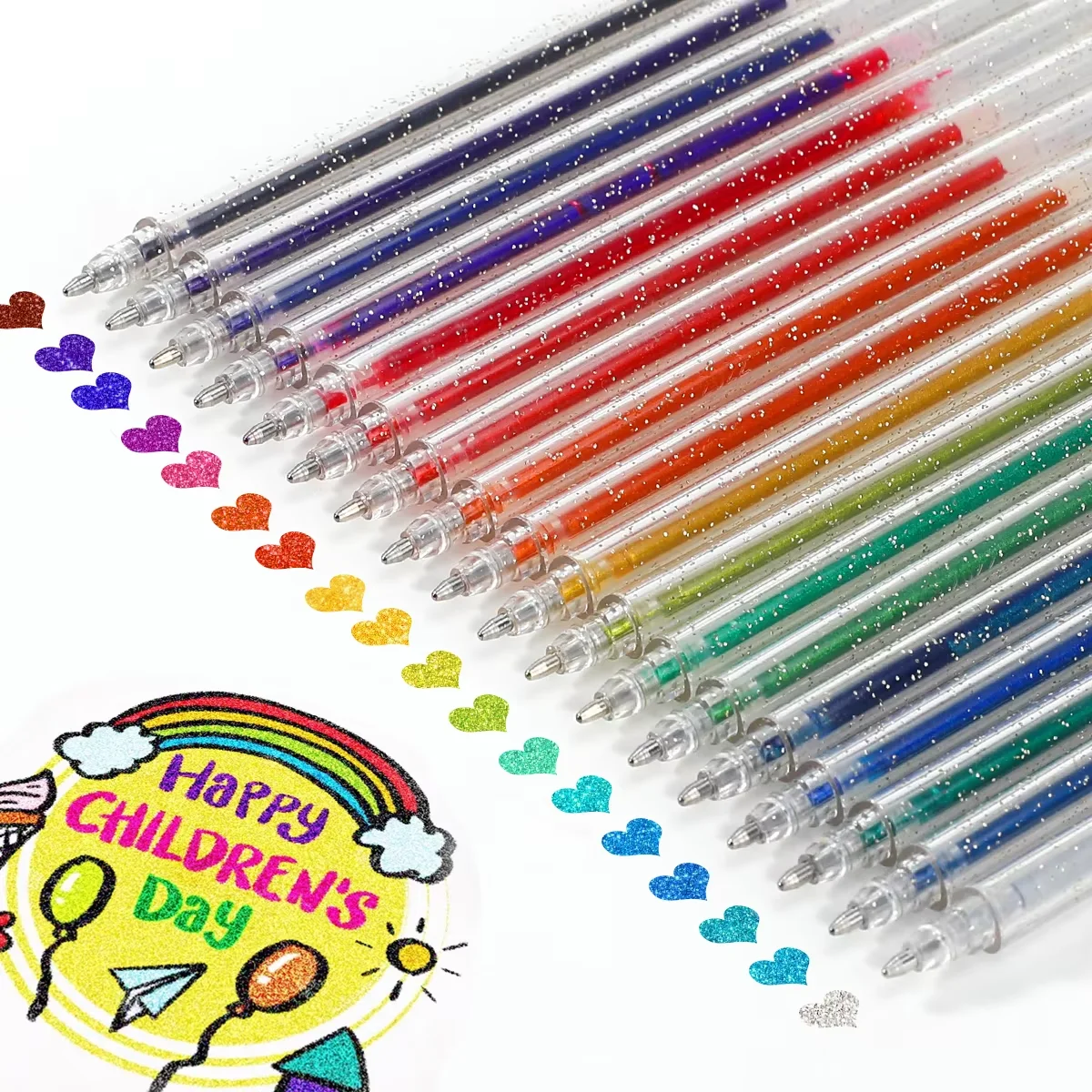 

3Set Color Glitter Gel Pen 1.0mm Metal Glitter Color Ballpoint Pen Paper Cardstock Diary Drawing Marking Coloring DIY Art